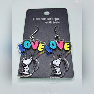 Snoopy Earrings With Stainless Steel Ear Wires